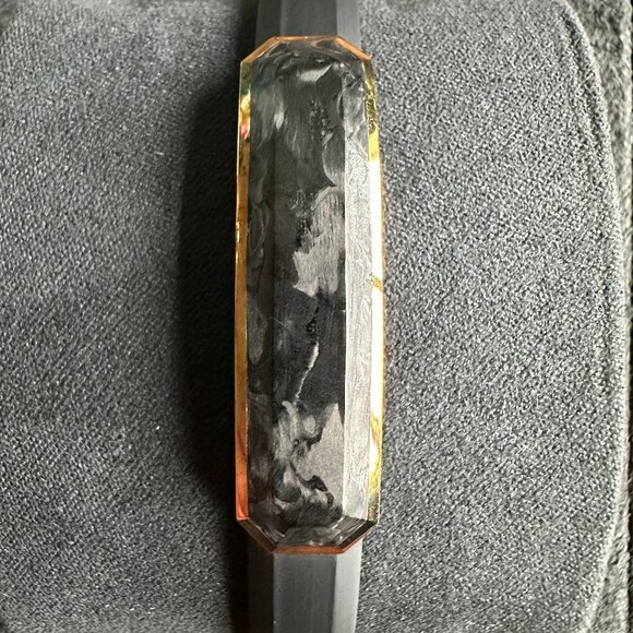 David Yurman Streamline ID Rubber Bracelet w/ Forged Carbon in 18K Gold - Medium - Picture 7 of 15